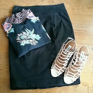 Navy blue pencil skirt